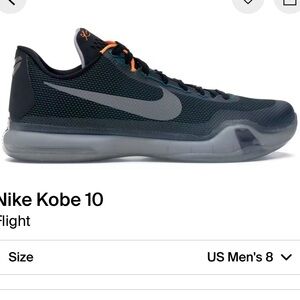 Nike Kobe 10 “Flight”.         Black and Gray Sneakers